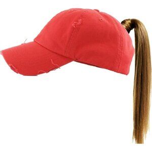 Classic Plain Ponytail Messy High Bun Headwear Adjustable Cotton Trucker Mesh